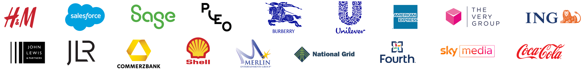 H&M, Salesforce, Sage, Pleo, Burberry, Unilever, American Express, The Very Group, ING and more.