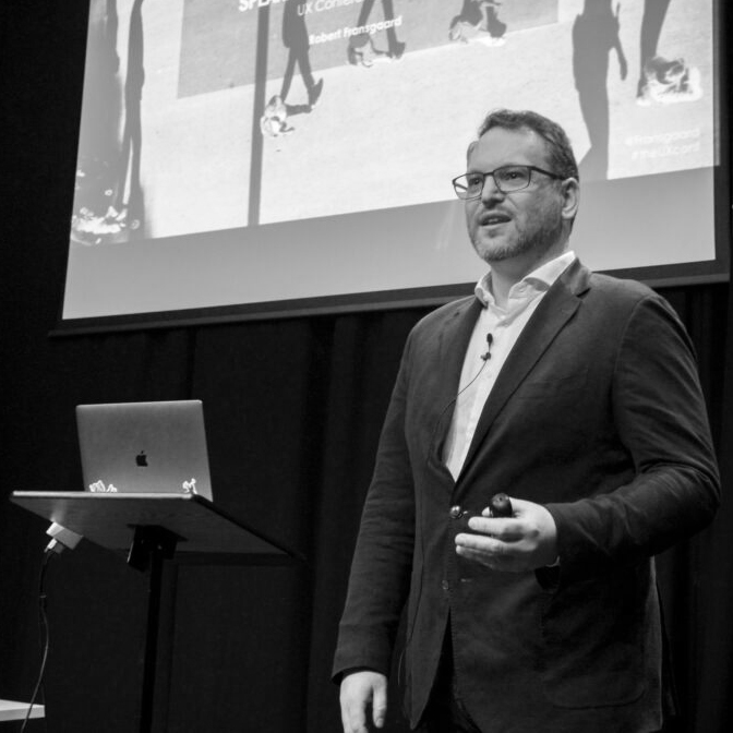 Robert speaking at LUX