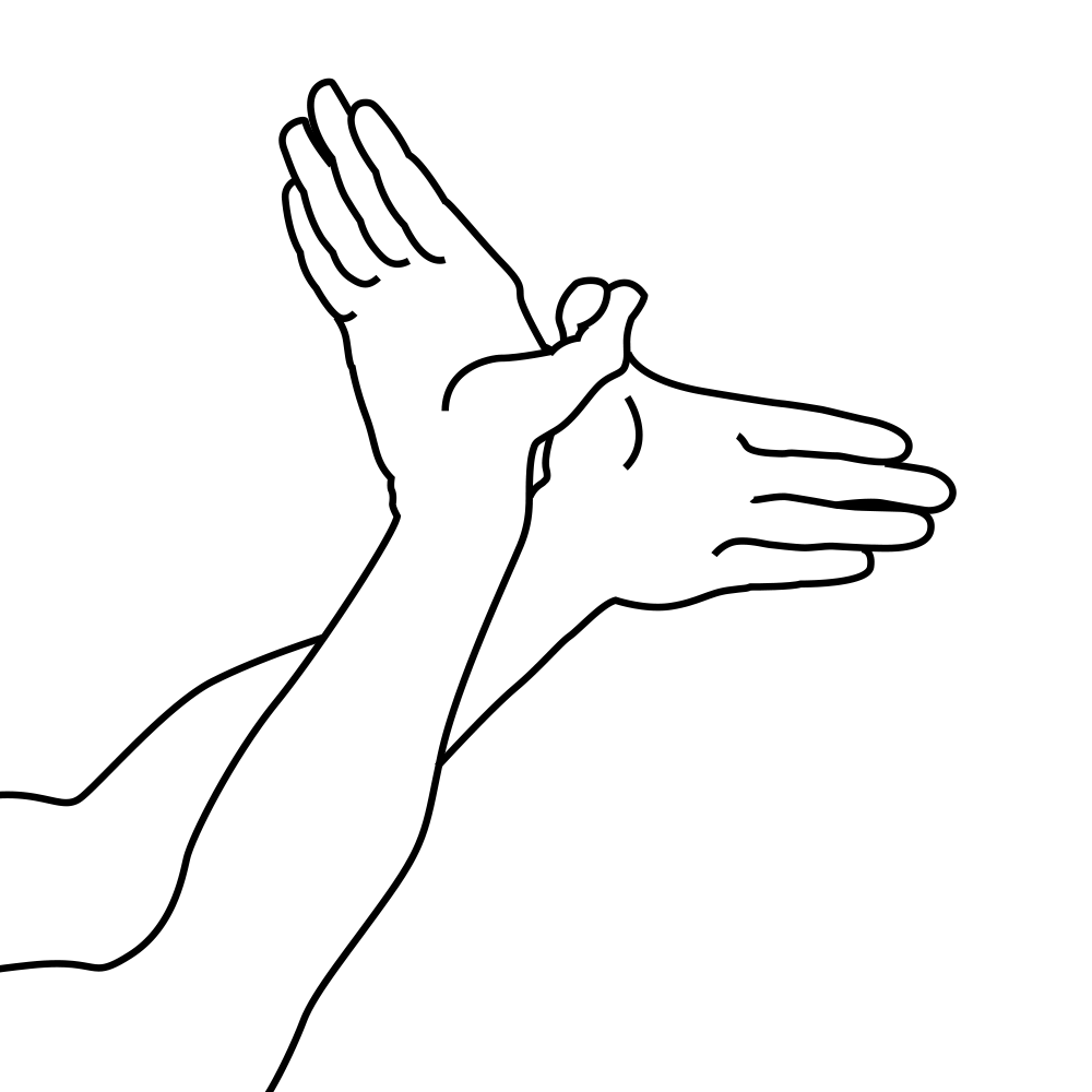 Hands making shadow puppet bird